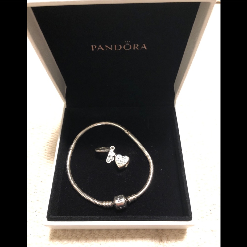 Pandora bracelet with 2 charms